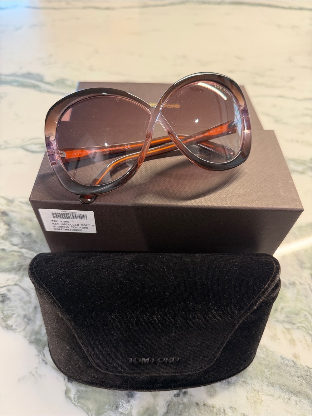 Tom Ford Women's Oversized Brown Gradient Frame Sunglasses Margot TF226